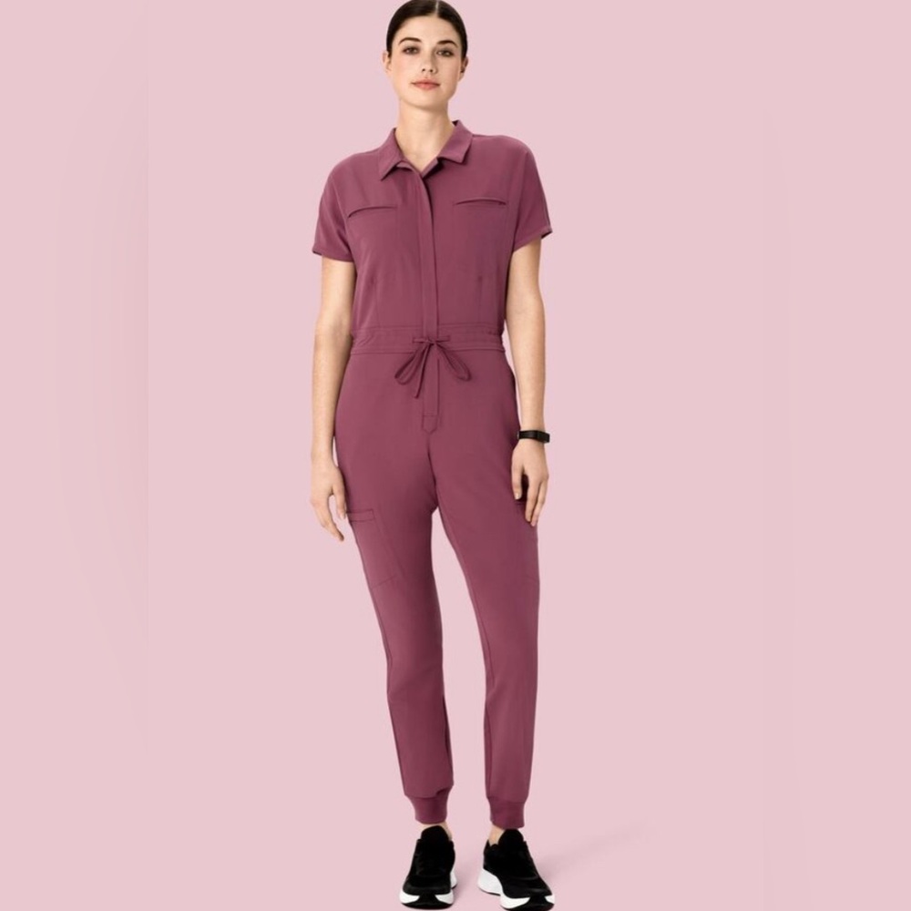 Mandala Deep Mauve XL Scrub Jumpsuit